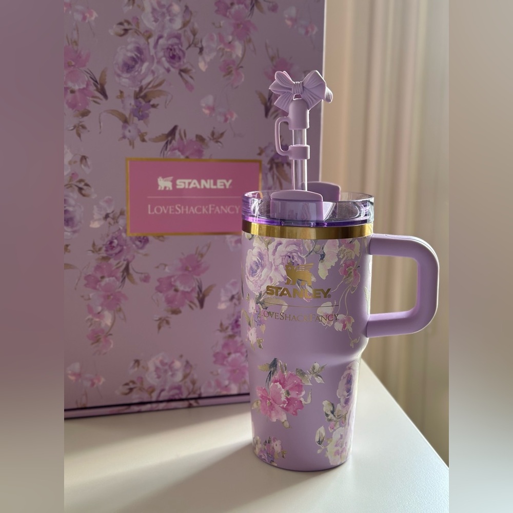 Love Shack Fancy Stanley 20oz Tumbler in Purple New Condition